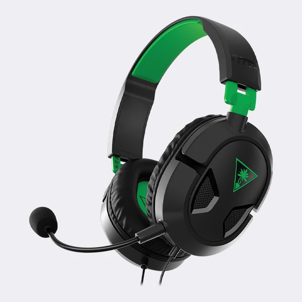 Casque gaming Turtle Beach noir et vert avec micro sur tige