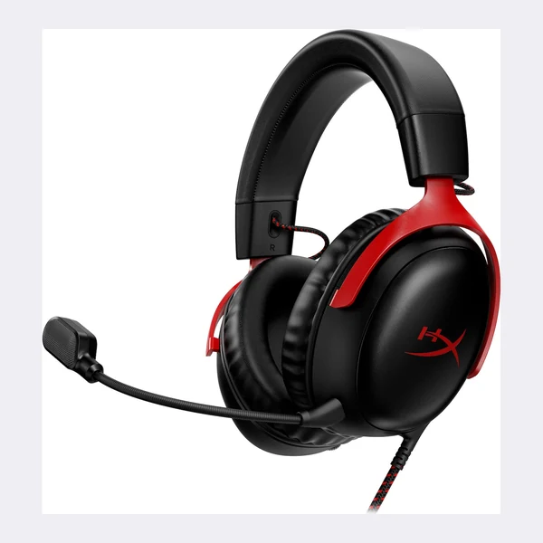 Casque gaming HyperX Cloud III noir et rouge, micro détachable