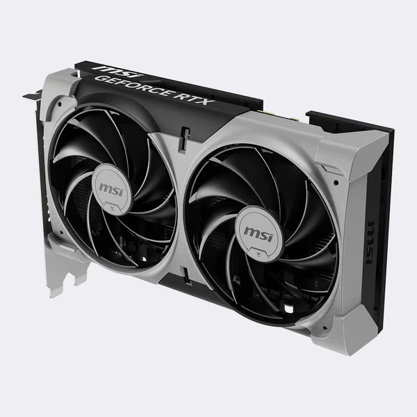 Carte graphique MSI à deux ventilateurs, capot gris clair