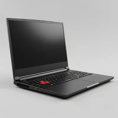 Ordinateur portable de jeu MSI, design anguleux, écran allume