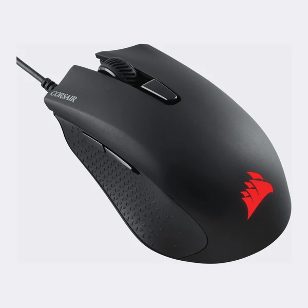 Souris gaming Corsair noire, six boutons, flancs texturés